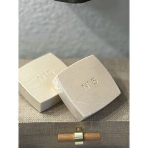 Set Of 2 Chanel No.5 Savon Bath Body Soap 150g Sealed Square Cream Color